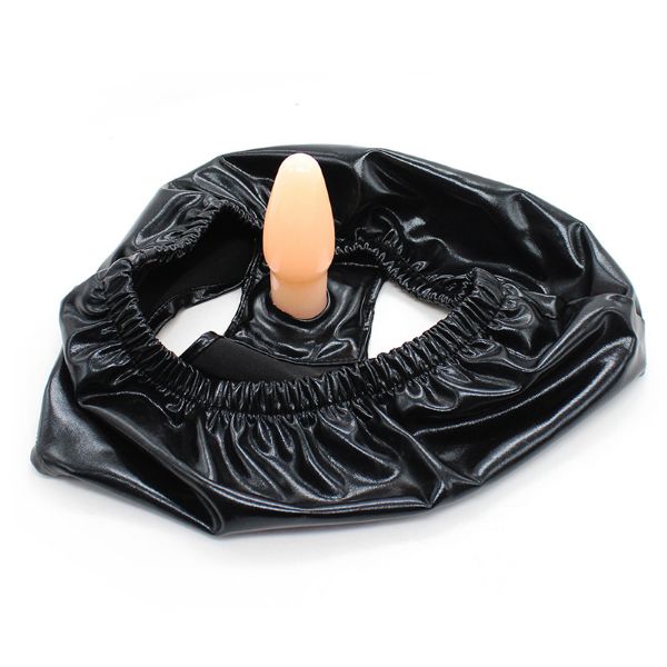 Picture of Nude Silicone Plug Panties PU Leather Chastity Belt Underwear*Size L