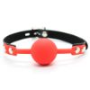 Picture of BDSM Silicone Ball Gag with Lock Leather Strap*Red